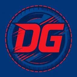 Logo officiel HockeyDG — badge DG rouge et bleu