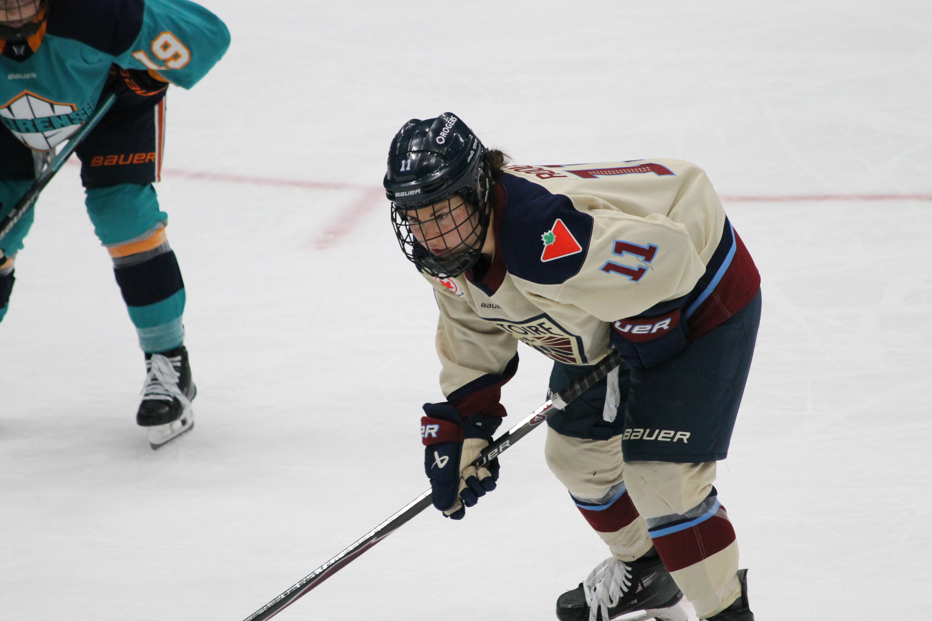 Abby Roque avec la Victoire de Montréal pendant un match de la PWHL