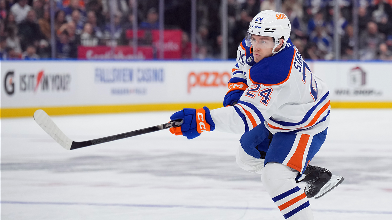 Spencer Stastney en action avec les Oilers d’Edmonton