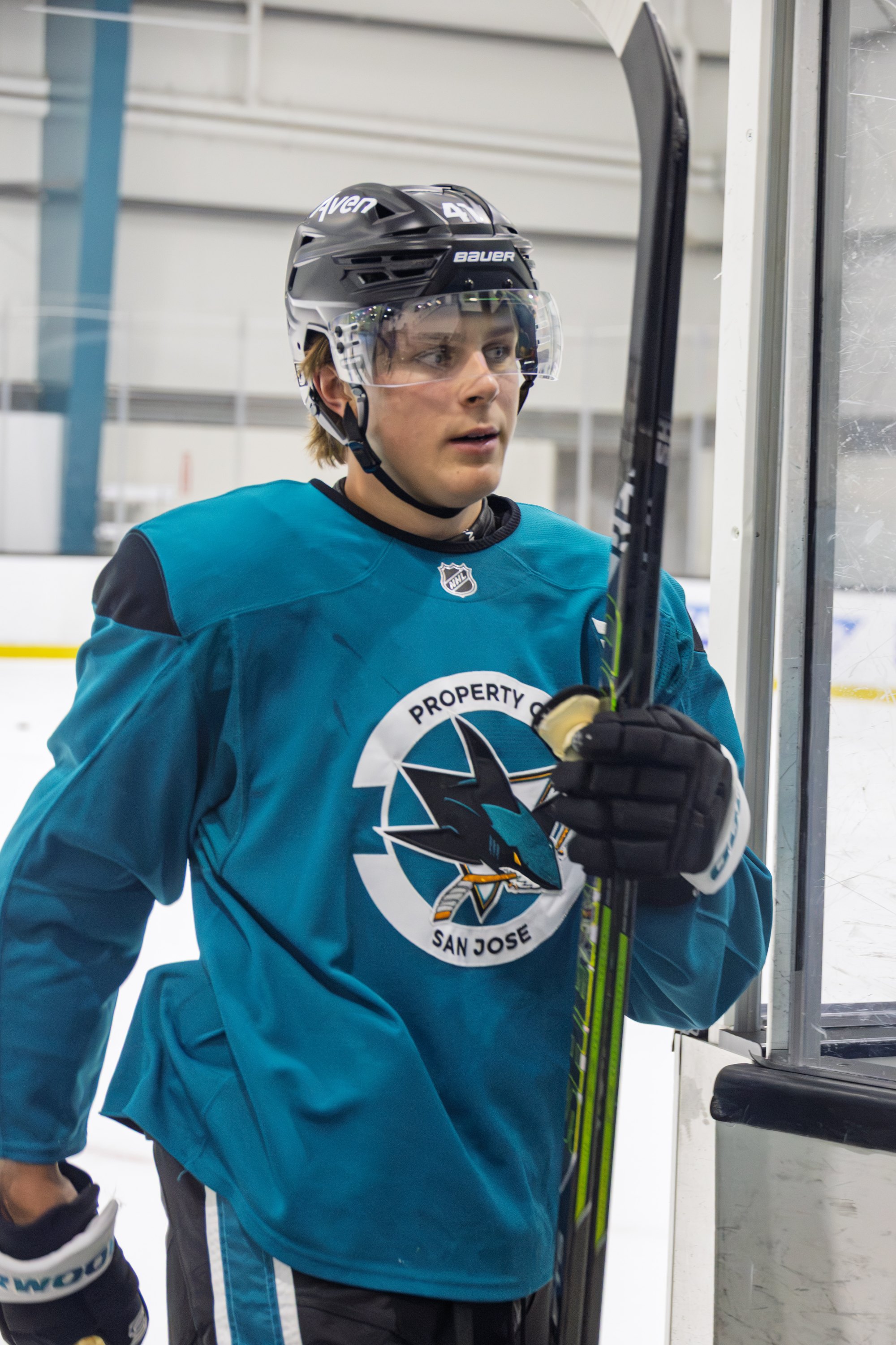 Ivar Stenberg à l’entraînement des Sharks de San Jose